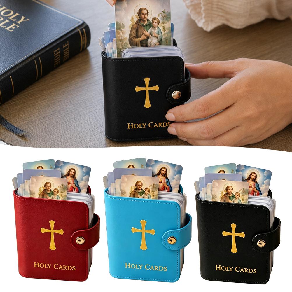 Card Top Loader - Porta-cartões de couro com botão de