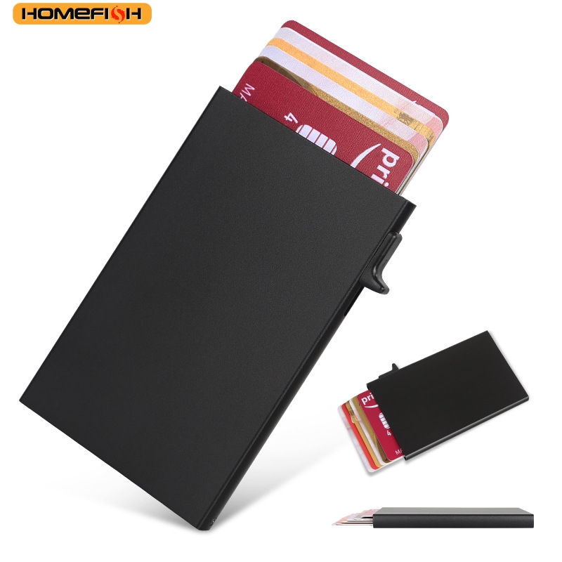 Card Top Loader - HOMEFISH Porta-cartões de Metal Portátil, Carteira