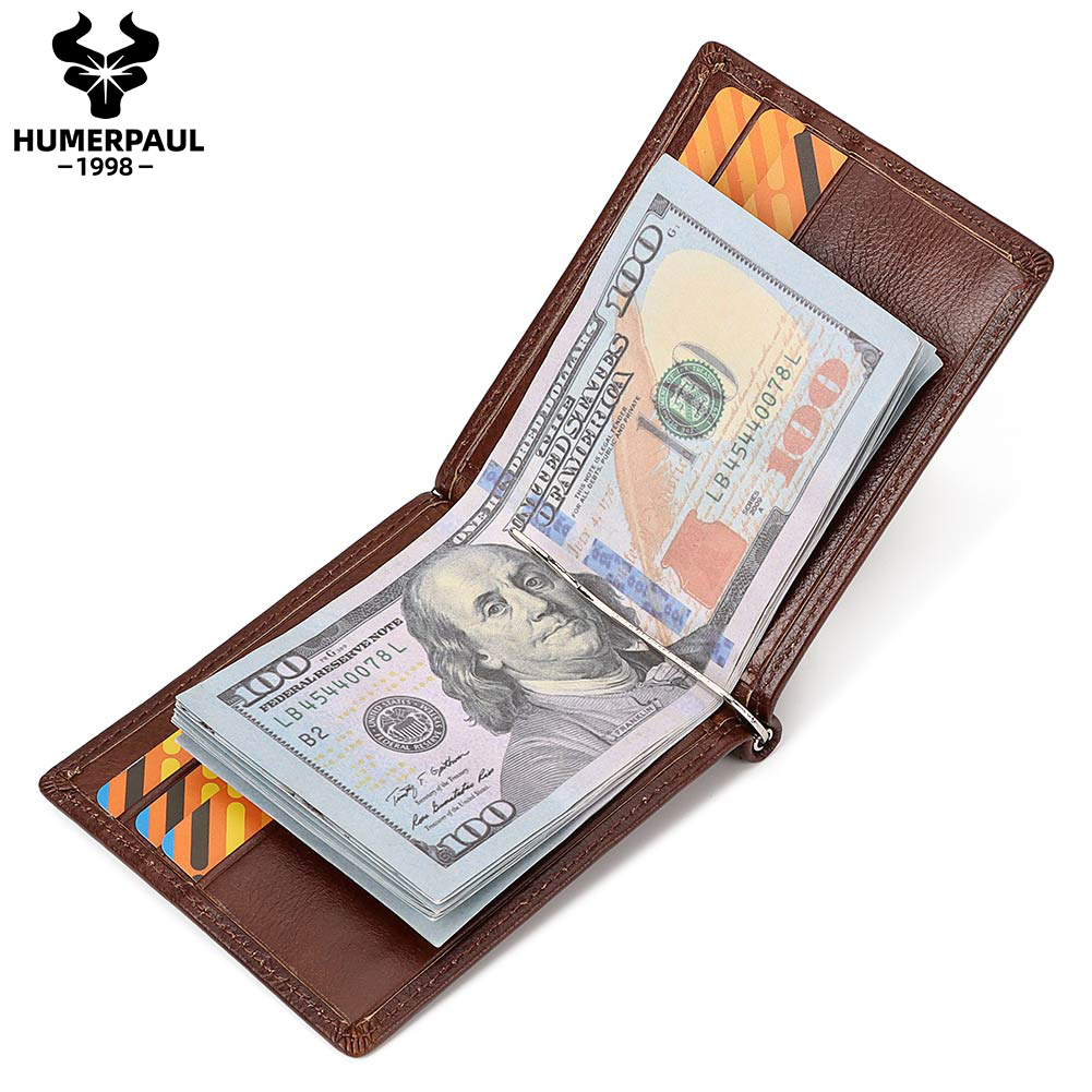 Card Top Loader - Carteira fina masculina de couro genuíno