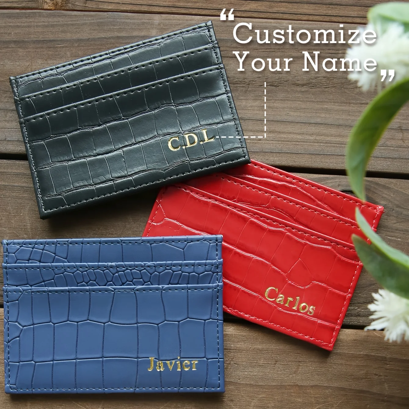 Card Top Loader - 1 Unidade Porta-Cartões Personalizado em Couro