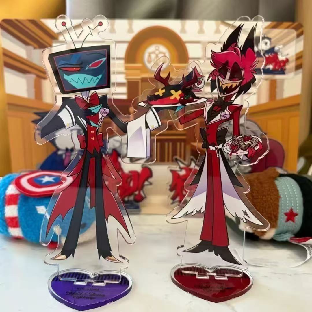 2 pçs hazbin anime periféricos - Figma Stand Set avaliação e preço